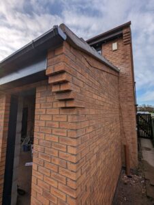 Brickwork Rear extension with Brick corbel and brick verge detailing.