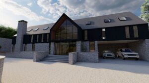 Luxury Bespoke New Build Home with Stone and Timber Façade.