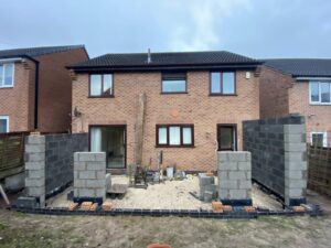 Rear extension blockwork walls